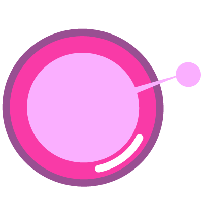 Dibujo de óvulo. La prueba AMH sirve como técnica de reservación de fertilidad.